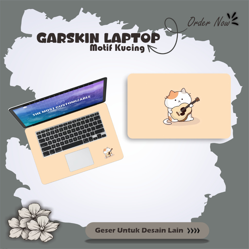 Sticker Laptop Motif Hellokitty cute Cover Protector Notebook Skin Garskin  Motif Cat Lucu dan Canti