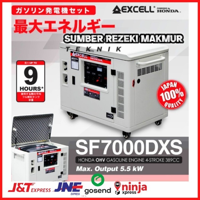 Genset silent Honda 5000 watt Excell SF 7000 dxs 7Kva Genset Silent