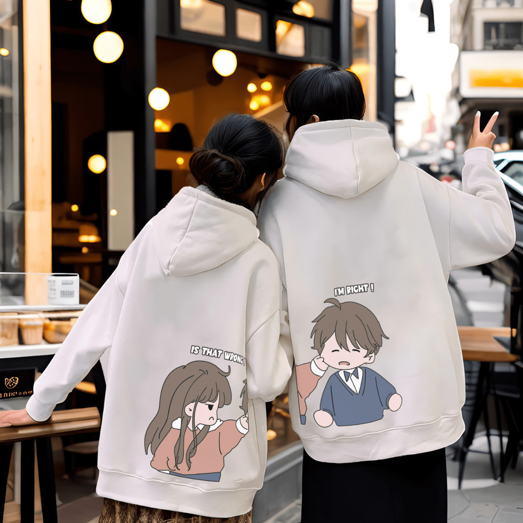 Hoodie Cubit Hoodie Cewek Mencubit Cowok dan si Cowok Pasrah Hoodie Polos Jumbo M-5XL Hoodie Besar M