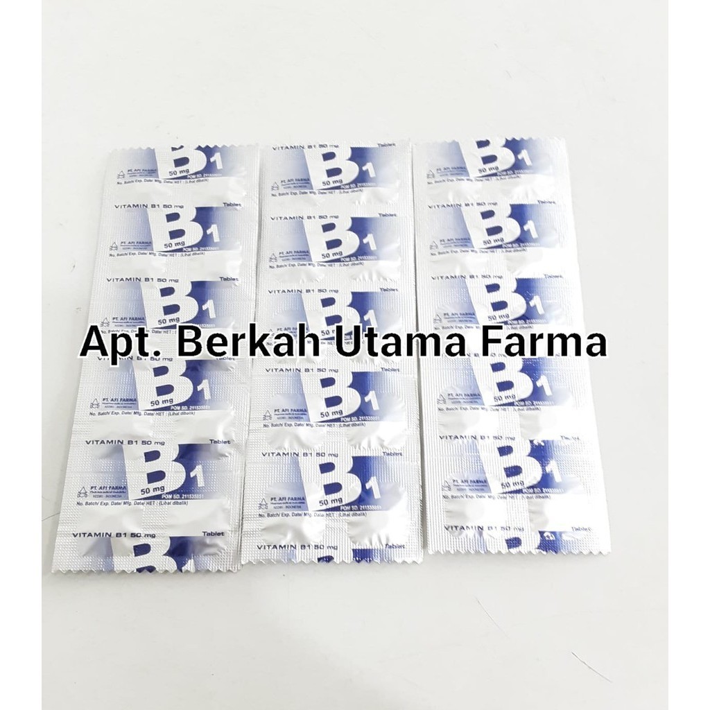 Vitamin B1 50 Mg Strip isi 10 Tablet ( afi farma )