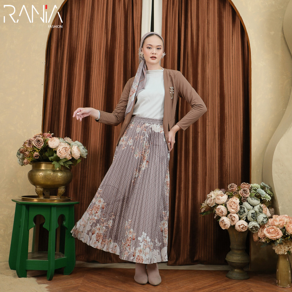 Rok Plisket Premium Motif Rose By Rania Fashion