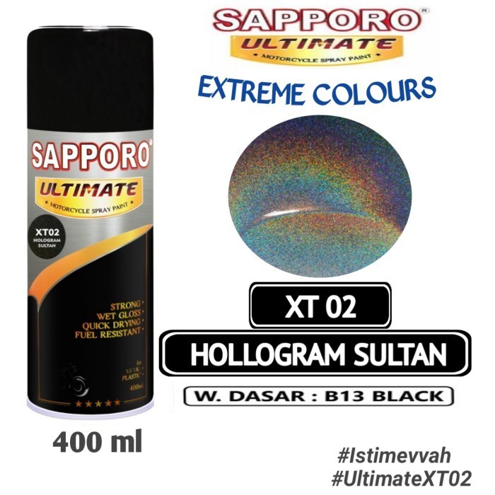 

SAPPORO ULTIMATE XT02 HOLOGRAM SULTAN 400ml Cat Semprot Pylok Pilok