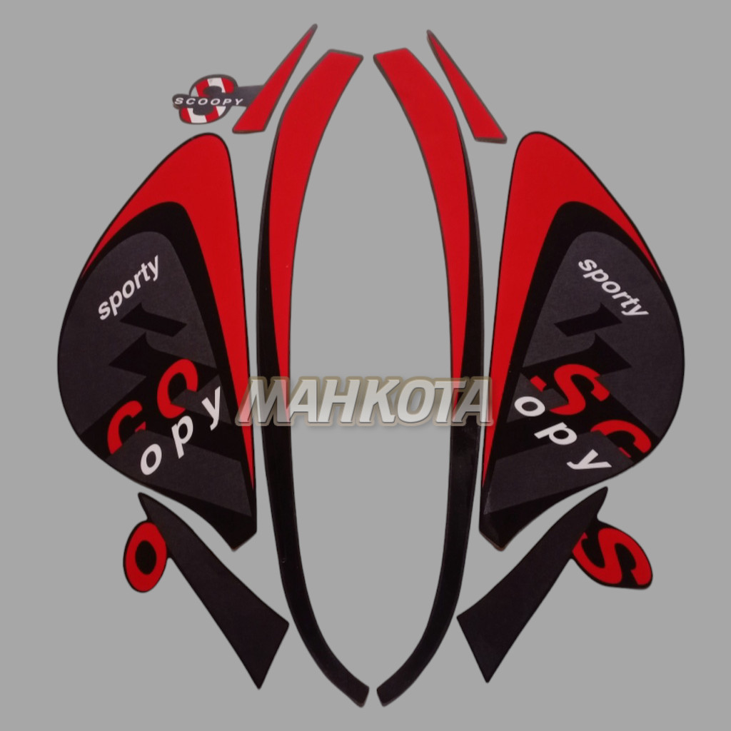 Striping Stiker Polet Sepeda Motor List honda scoopy 2022 sporty hitam full list body standar terbai