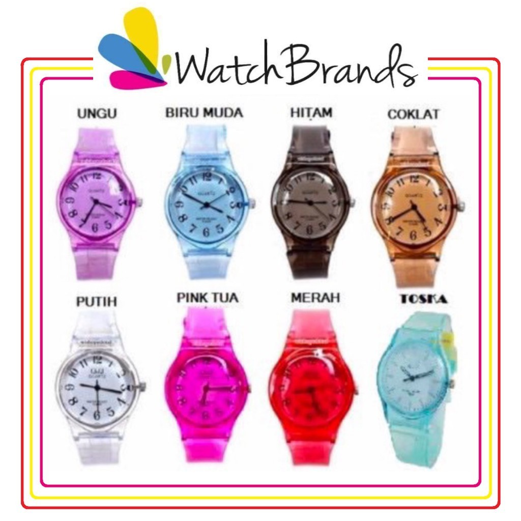 WBS Jam Tangan Jelly Rubber Transparant Transparan Bening Karet Pria Wanita COUPLE Murah QQ001