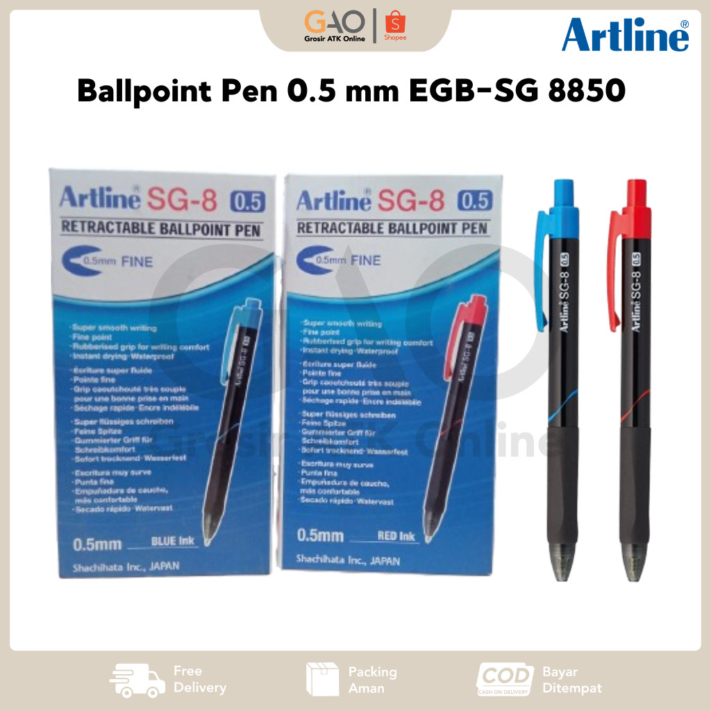 

Pulpen Artline Ballpoint Pen 0.5 mm EGB-SG 8850 (1Pack Isi 12Pcs)