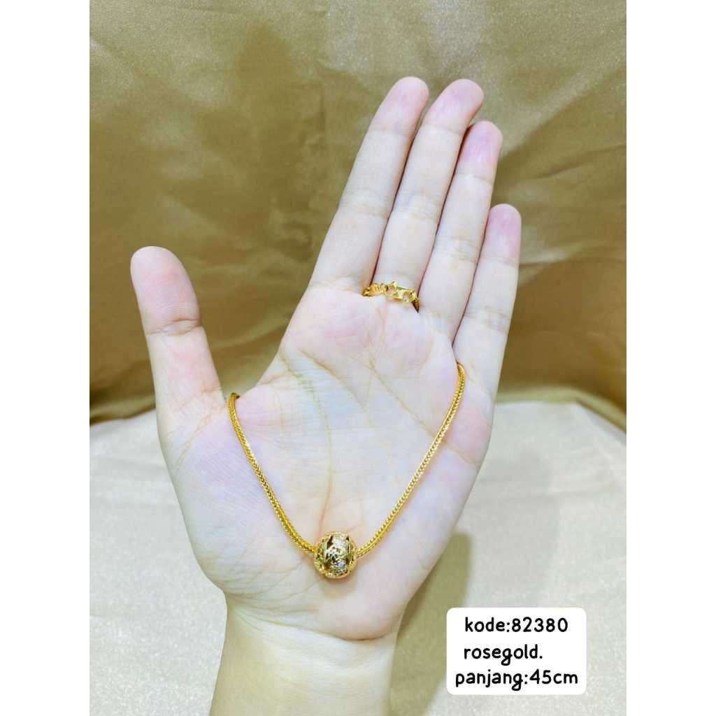 COD Xuping Kalung Set Liontin Rose gold