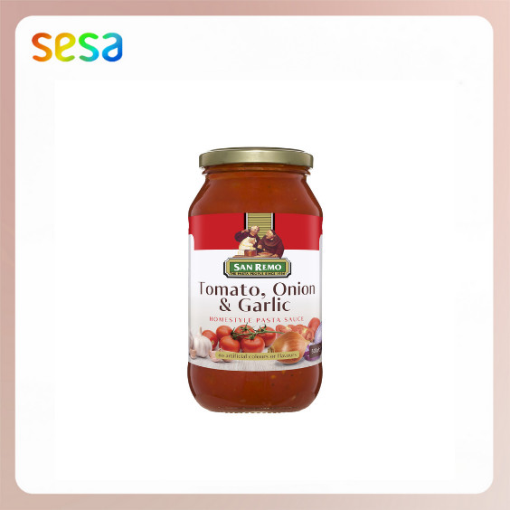 

SAN REMO Pasta Sauce Tomato, Onion & Garlic 500 gr - Saus Pasta