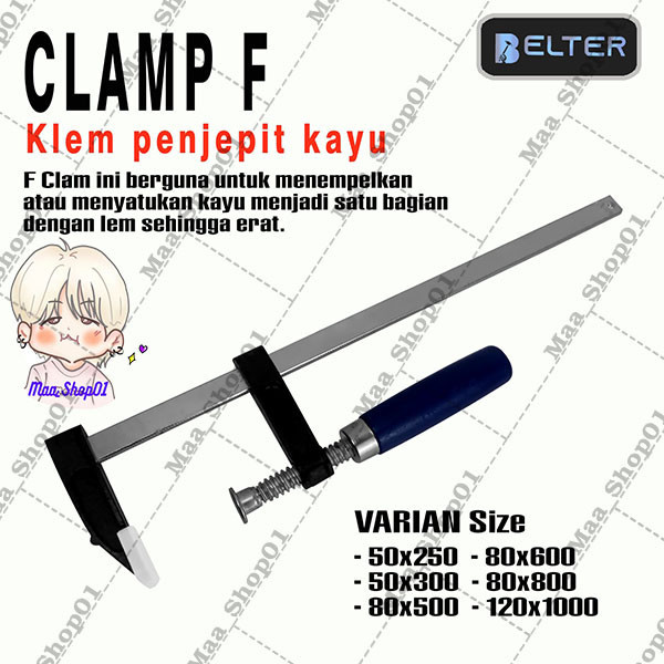 

Clamp Klem F Heavy Duty Professional F Clamp 80 X 500 mm