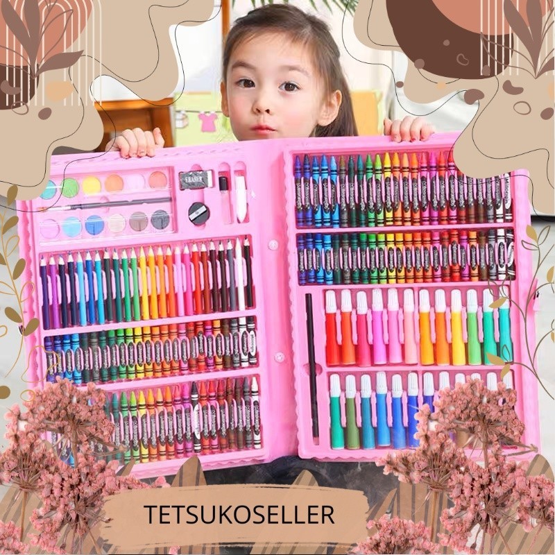 

Crayon Set Peralatan Gambar & Lukis Pensil Warna/ Art Set isi 150 pcs Kualitas Premium TTS