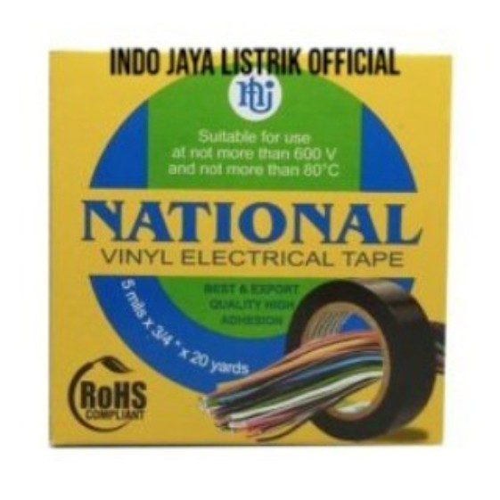 

NATIONAL - ISOLASI DUS 20MM/NATIONAL - ISOLASI LISTRIK/NATIONAL - ISOLASI KABEL/NATIONAL - ELECTRICAL TAPE