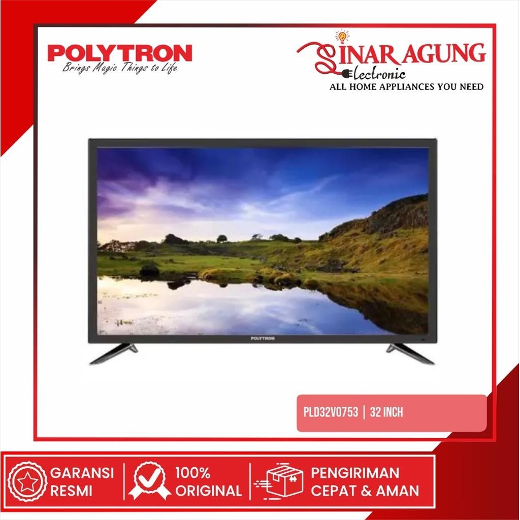 POLYTRON PLD32V1852 / 32V1852 LED TV DIGITAL 32 INCH - GARANSI RESMI