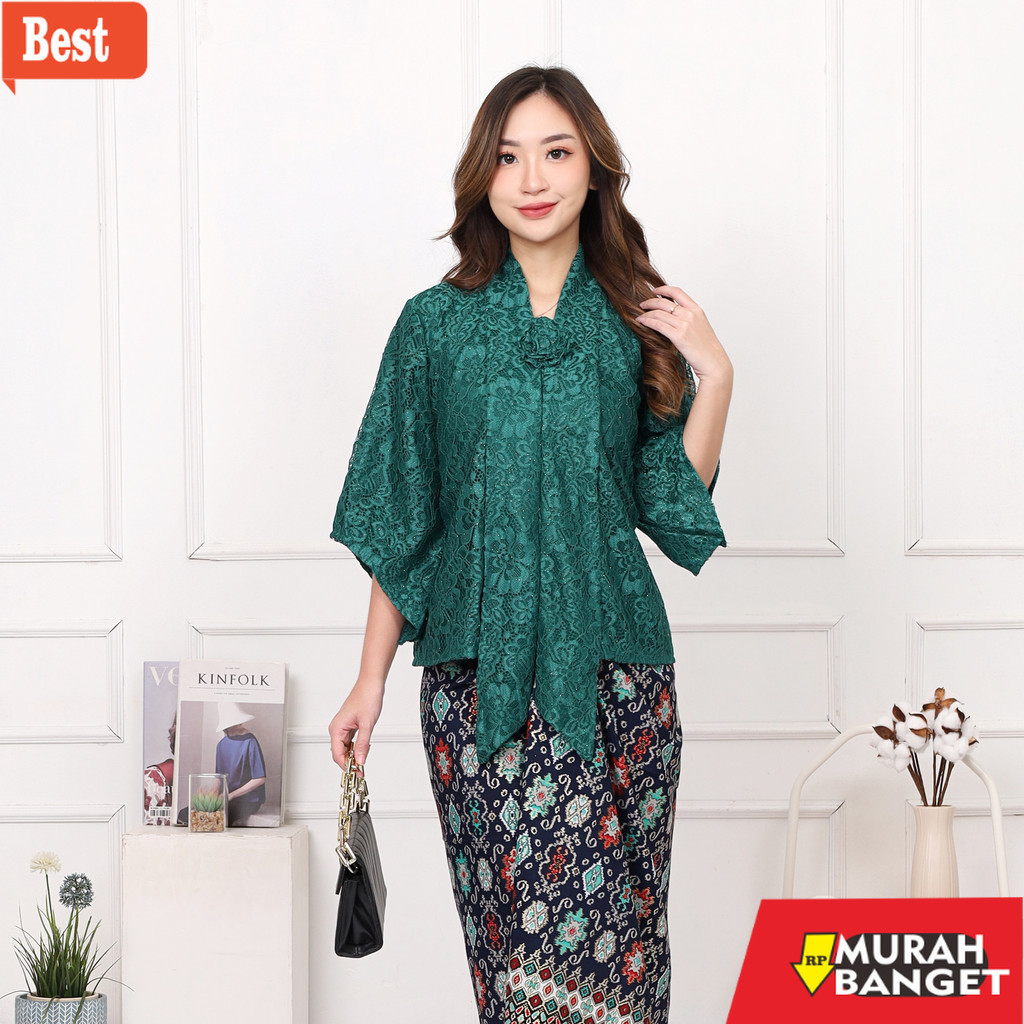 Kimono outer Kebaya floy KIMONO BROKAT standar jumbo glitter full furing busui KeroncongBusana