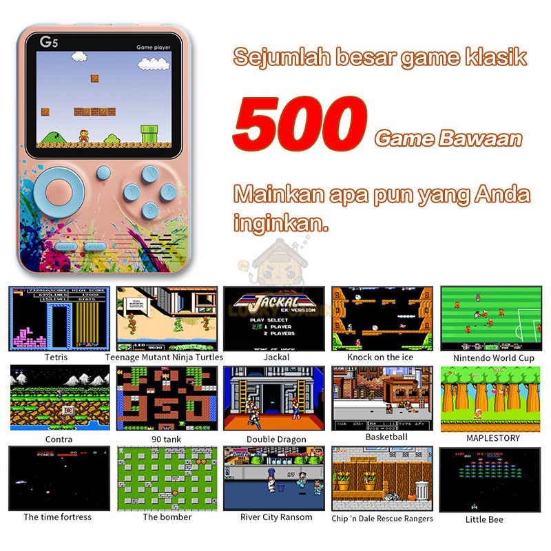 Konsol Game Saku Konsol Game Kembar Konsol Game Kembar 500-in-1 Konsol Game Saku Nostalgia Game Klas