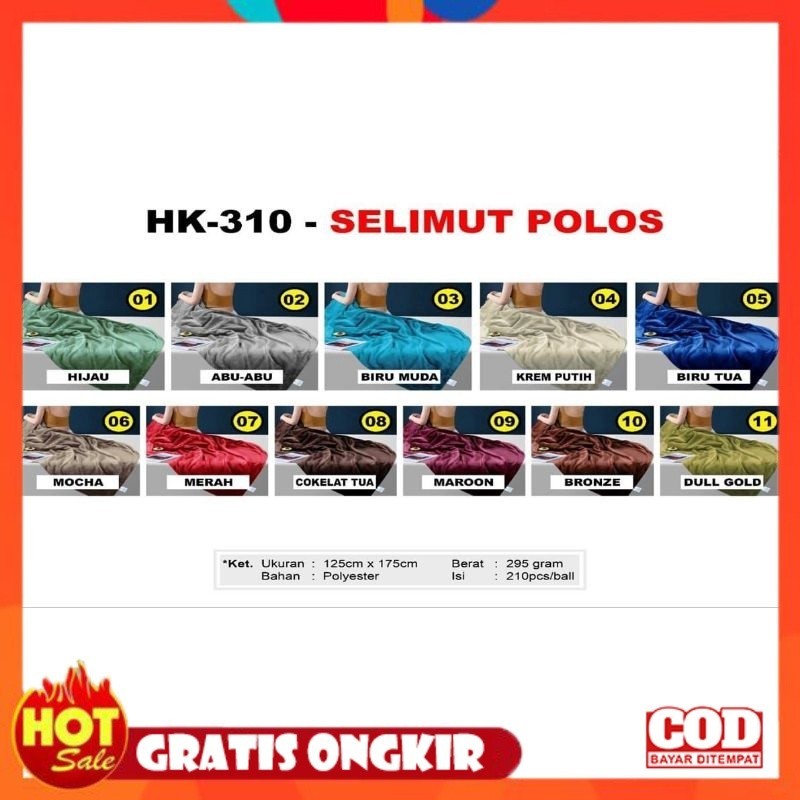 KAIN HALUS ADEM LEMBUT TEBAL / [Tipis] Selimut Polos Uk.125x175 cm