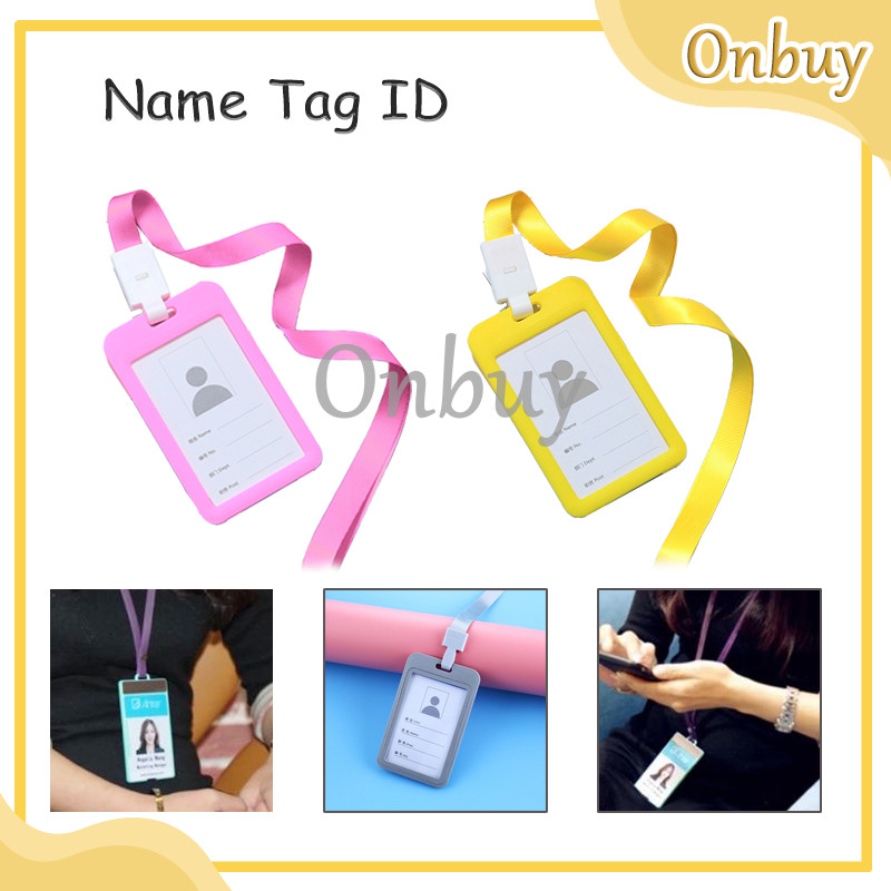 

Name Tag ID Card Holder Nilon + Tali Lanyard Nametag