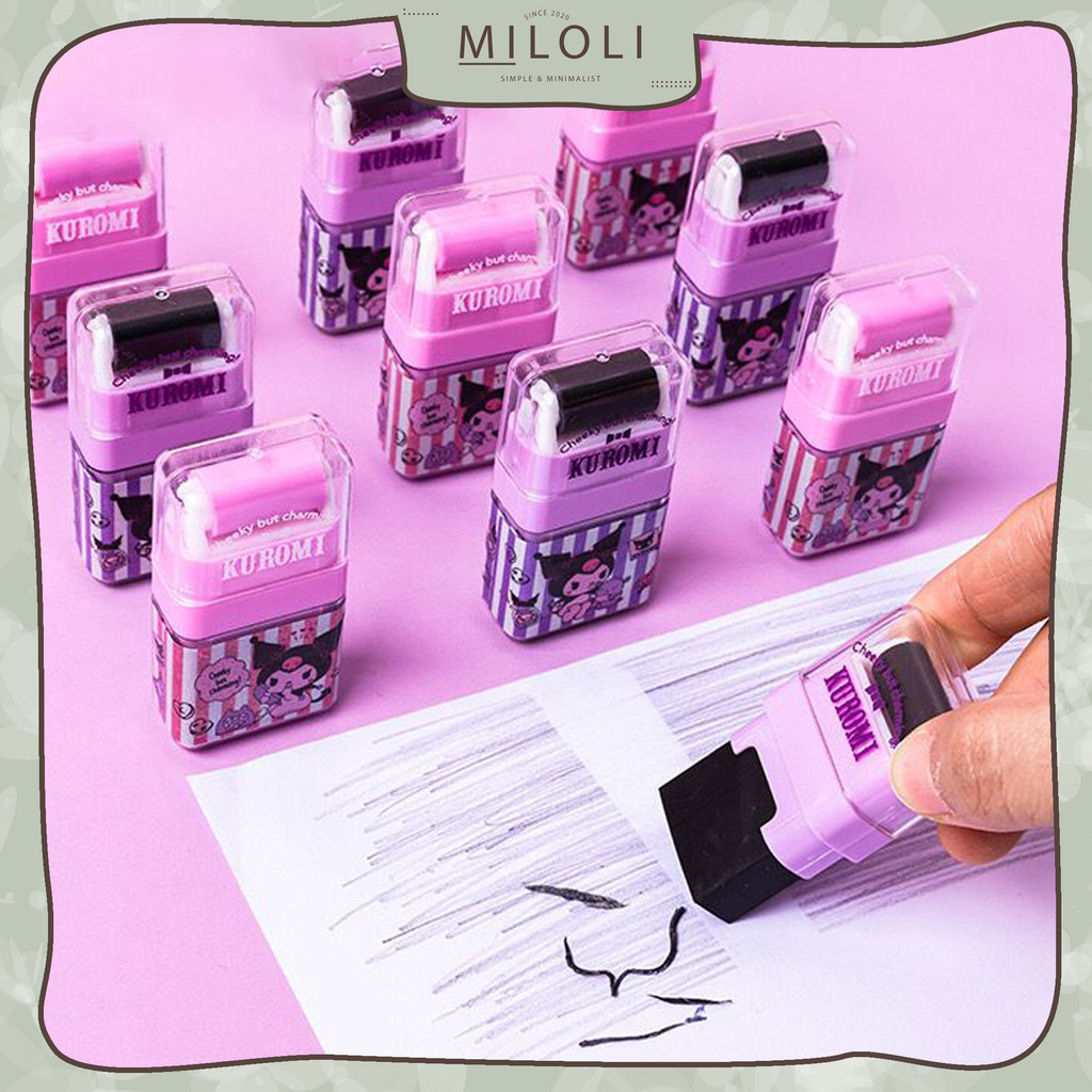 

[MILOLI] 2in 1 SAN ROLLER ERASER MINI Cartoon Penghapus Pensil Karet Rectangle Rubber Stationary - F0255