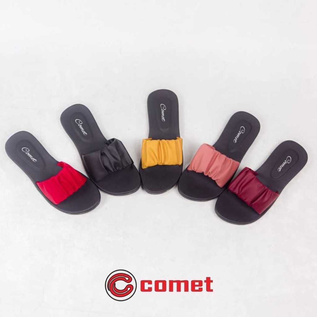 Comet Shop Sandal Wanita Slop Kerut Nonslip COMET Sandal Ruffel Selop Non Slip