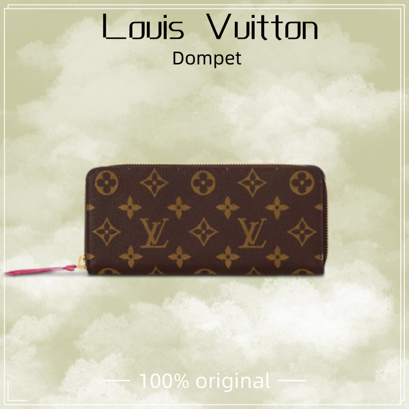 【100% original】Tas LV Louis Vuitton clemence dompet panjang wanita/Dompet ritsleting/Dompet wanita L