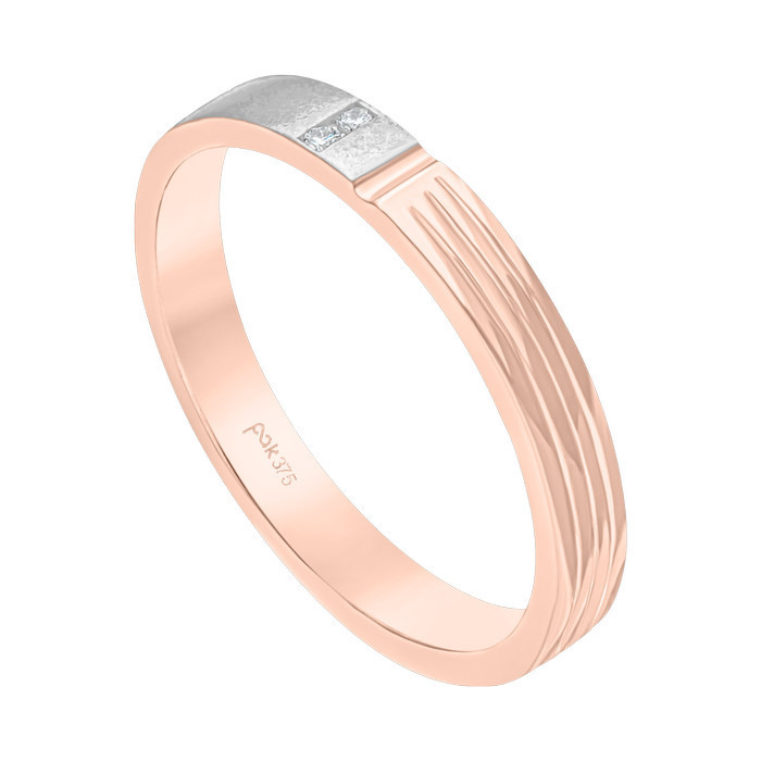 Diamond & Co - Cincin Kawin Berlian DWS0042A - Rose Gold