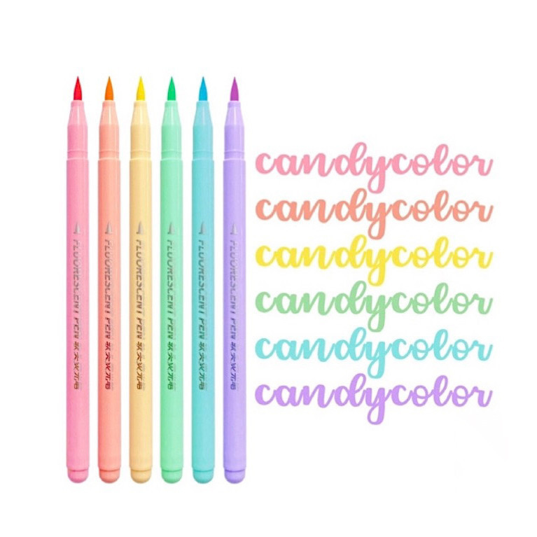 

Set 6PCS Brush Pen 12 Warna Brush Highlighter Pen Calligraphy Brush Lettering Aesthetic Vintage Warna Warni Brush Marker Pena barang aesthetic