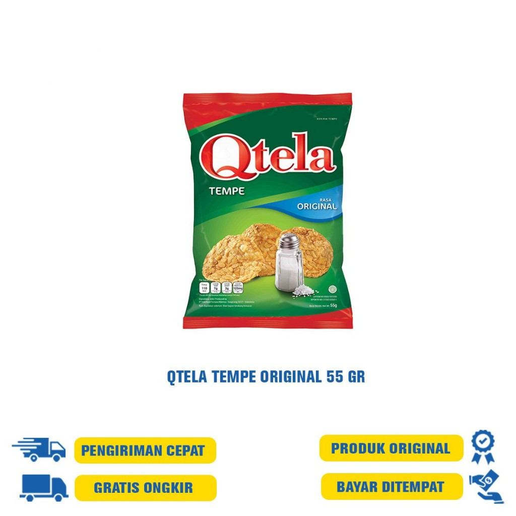 

QTELA KERIPIK TEMPE CABAI RAWIT 55GR/ORIGINAL/DAUN JERUK/55GR