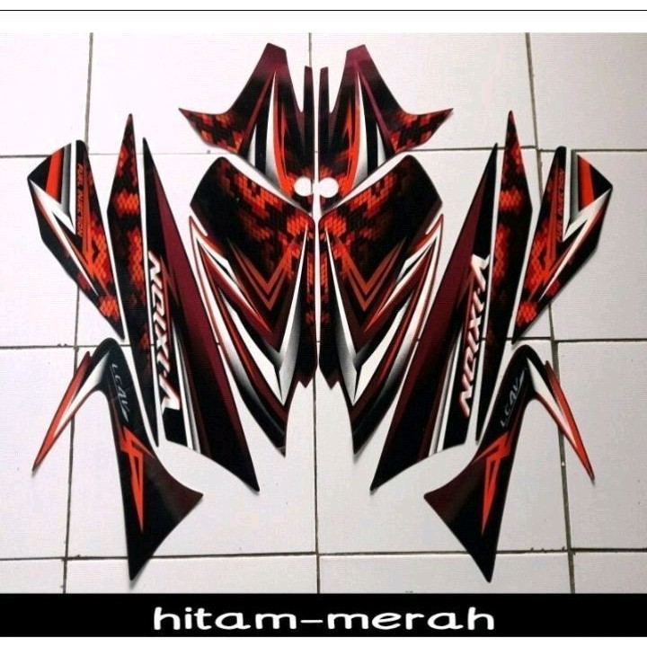 STIKER STRIPING & LIS BODY MOTOR VIXION OLD 2008 2009 MERAH HITAM