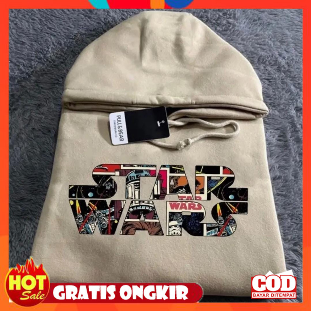 [PREMIUM ORIGINAL] Jaket Hoodie STAR WARS Basic Cream Premium Distro - Sweater Hoodie Star Wars Moti