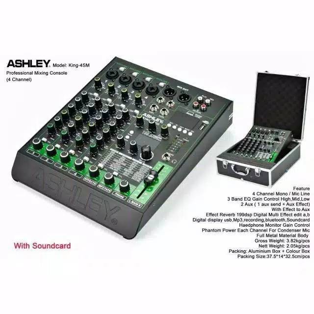 MIXER AUDIO ASHLEY KING 4 SM Mixer ASHLEY KING-4SM KING 4 SM 4 Channel