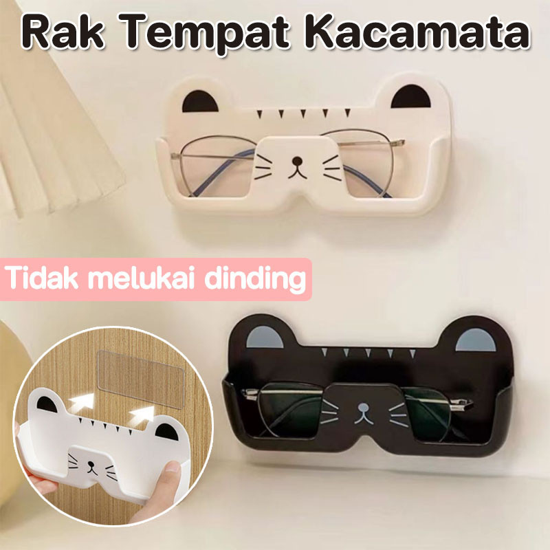 Rak Tempat Kacamata Gantung Dinding Kotak Penyimpanan Kacamata Tempel Dinding Lucu Rak Display Kacam