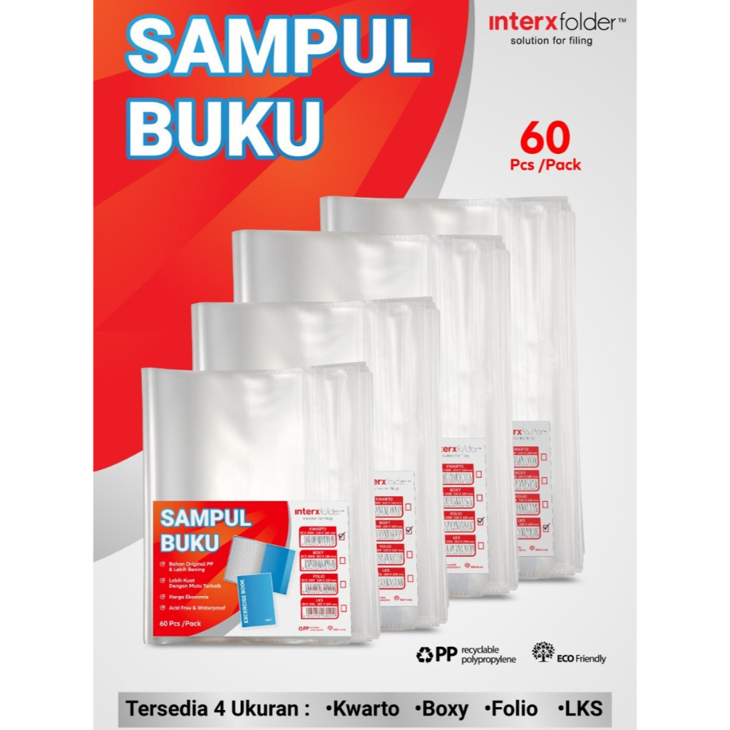 

Sampul Buku Tulis InterXfolder 60lbr Kwarto Boxy Folio LKS