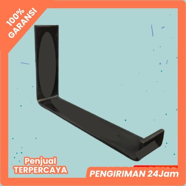 Braket Plat Besi Siku Penyangga Papan Kayu / Bracket Siku Rak Dinding / Breket Hambalan 10 - 30 CM