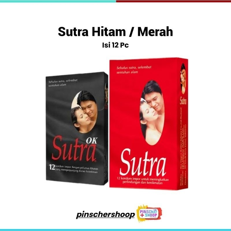 Sutra Kondom Impor Hitam / Merah Isi 12 'S