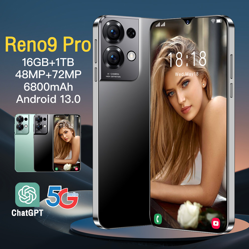 【Bisa COD& Terbaru 2024】Reno 9 Pro Hp Handphone Baru Layar Penuh 6.8inci Android 4g/5g Ram Besar 256
