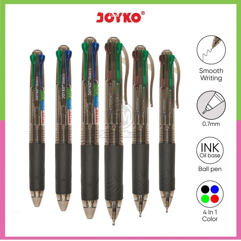 

Ball Pen Pulpen Pena Joyko BP-213 Quaco 0.7 mm 4 Warna Colors