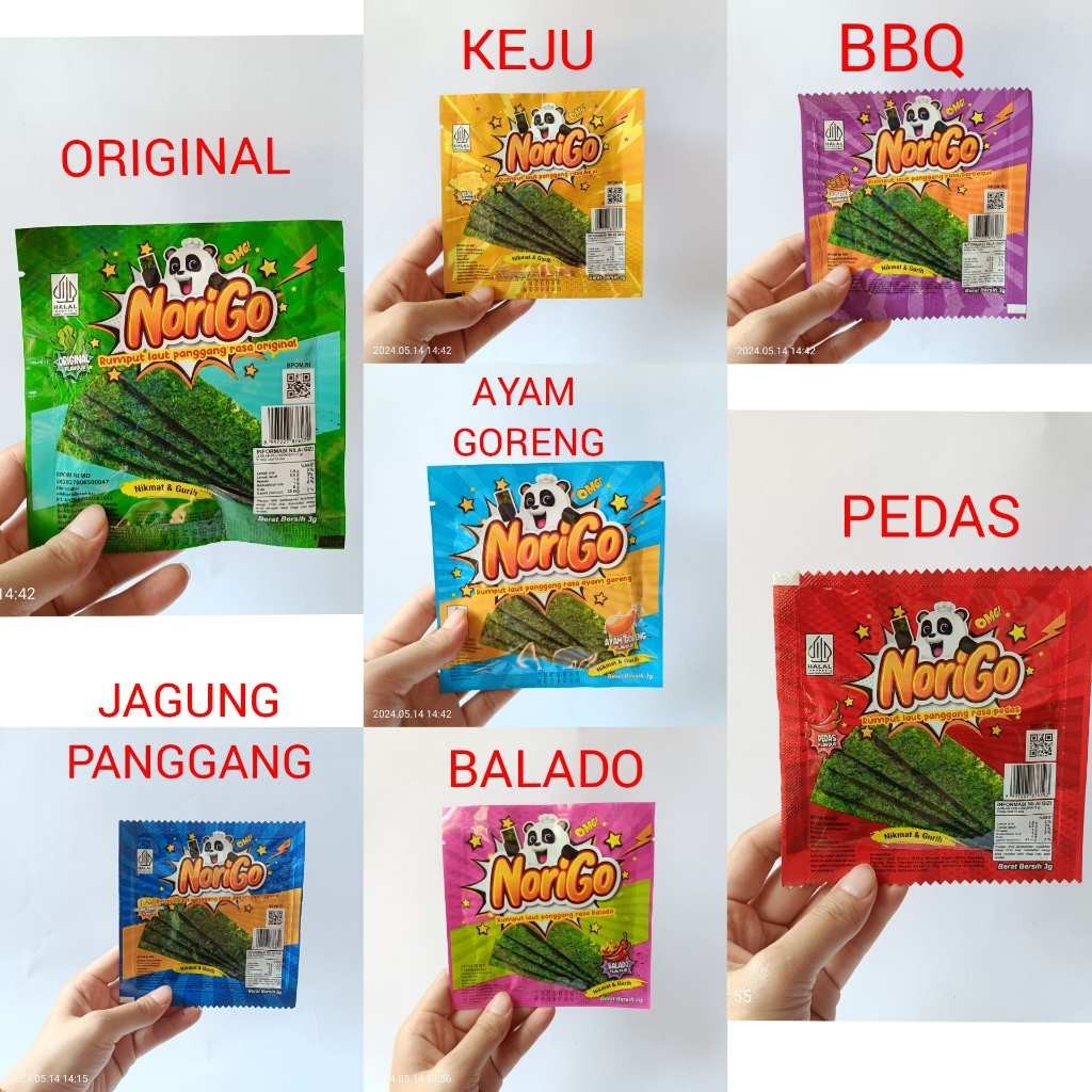 

[PER KARTON] NORIGO SNACK RUMPUT LAUT BEBAS PILIH RASA 1 DUS ISI 5 BOX