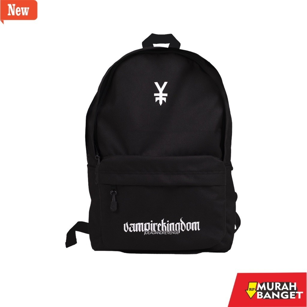 Tas Ransel pria kekinian Bagpack Tas Ransel Vampire Kingdom Basic Metal Backpack Cowok Hitam Tas Sek