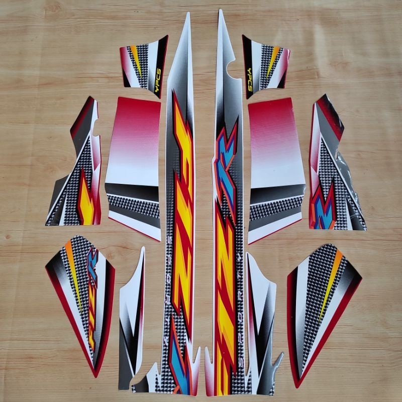 STRIPING YAMAHA FIZ R FIZR 2004 PUTIH MERAH