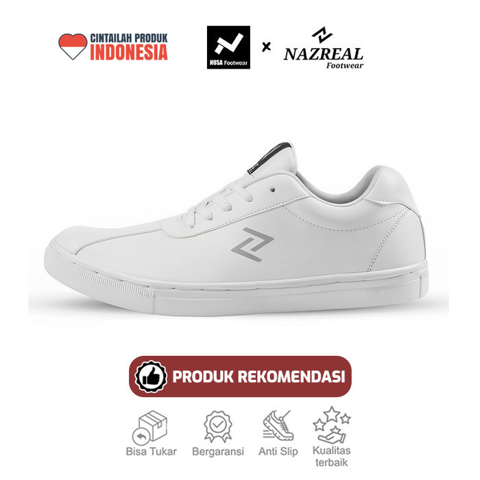 Nusa - AGUERO Sepatu Pria Cowok Sneakers Putih Kasual Gaya Elegan Ori