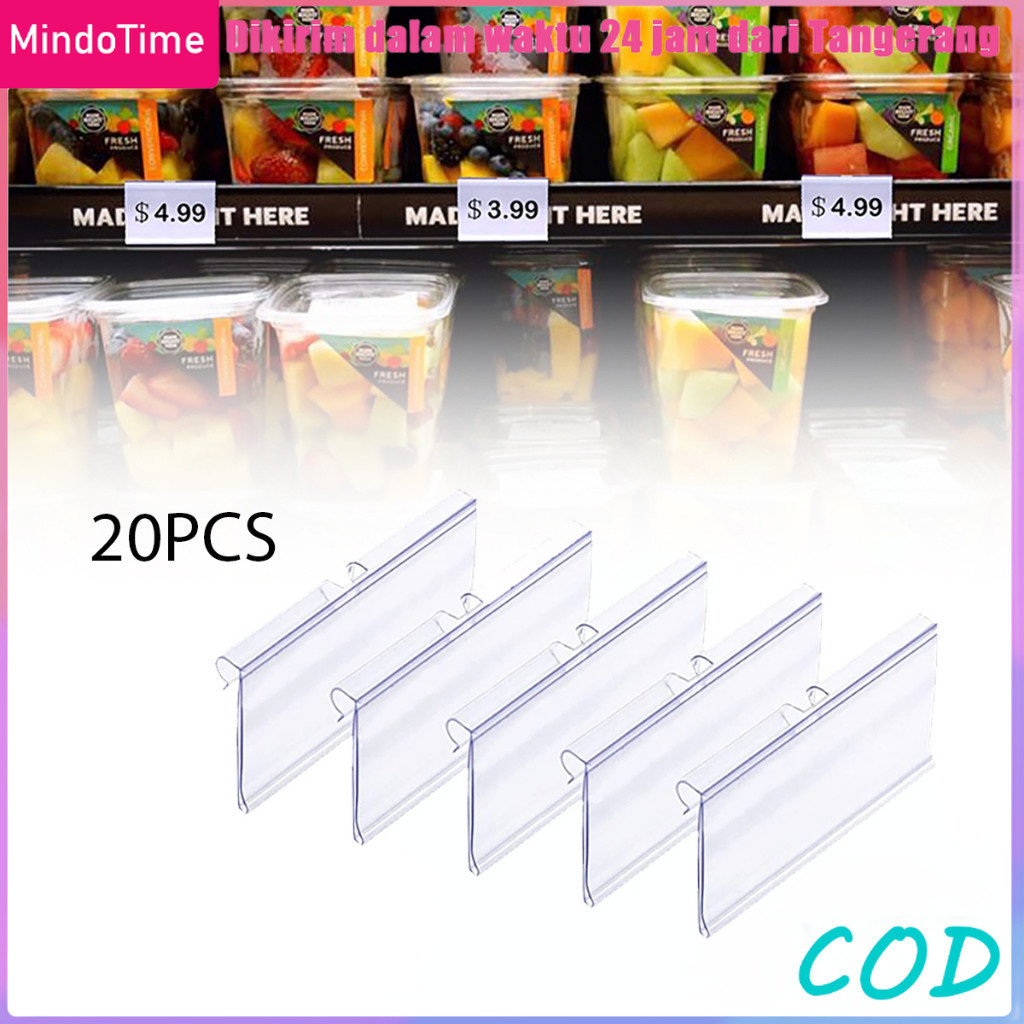 

20Pcs Tampilan Label Harga/Price Tag Label 4.2x6cm/Price Tag Kartu/Transparan Akrilik PVC -MindoTime