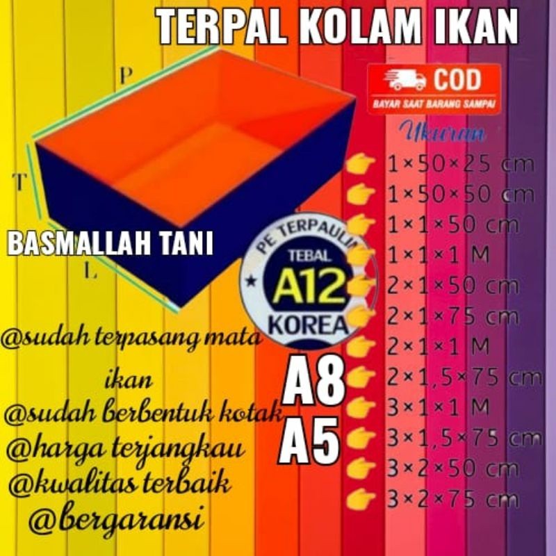 Terpal kolam ikan kolam terpal ikan terpal kolam lele terpal kolam kotak ORIGINAL