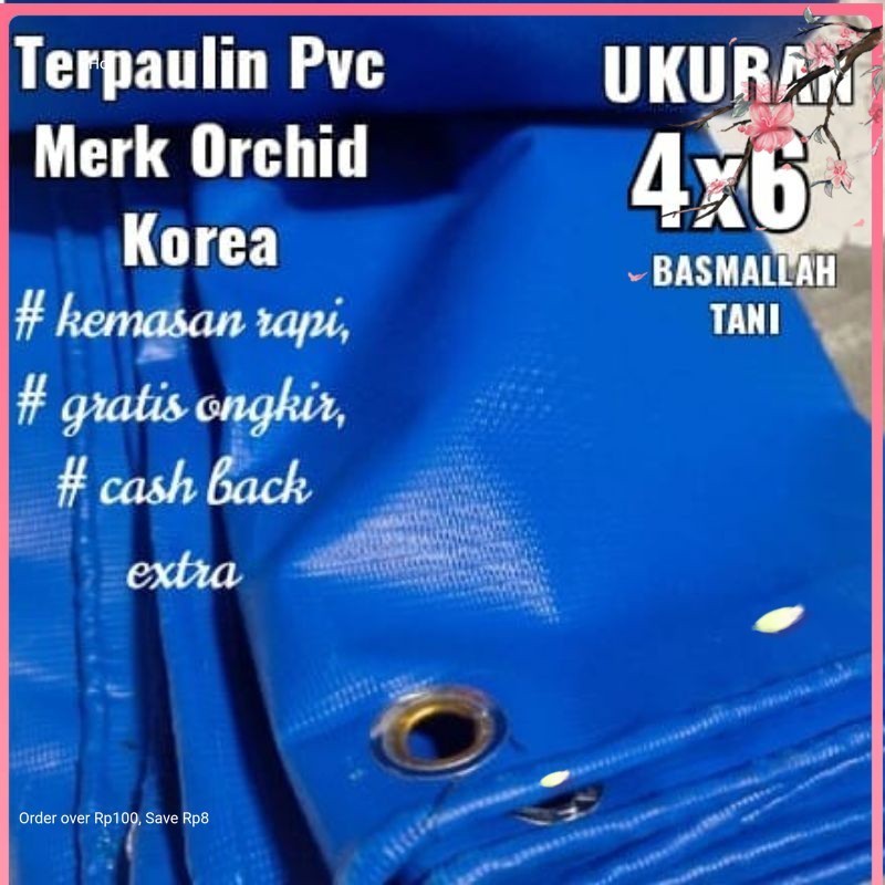RAJA TANI Terpaulin Pvc Merk Orchid Korea Ukuran 4x6 meter