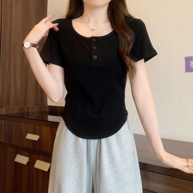 Baju Wanita Korean Style Lengan Pendek [Bahu Terbuka Sexy] Nyaman Dipakai - Model Trendy Desain Unik