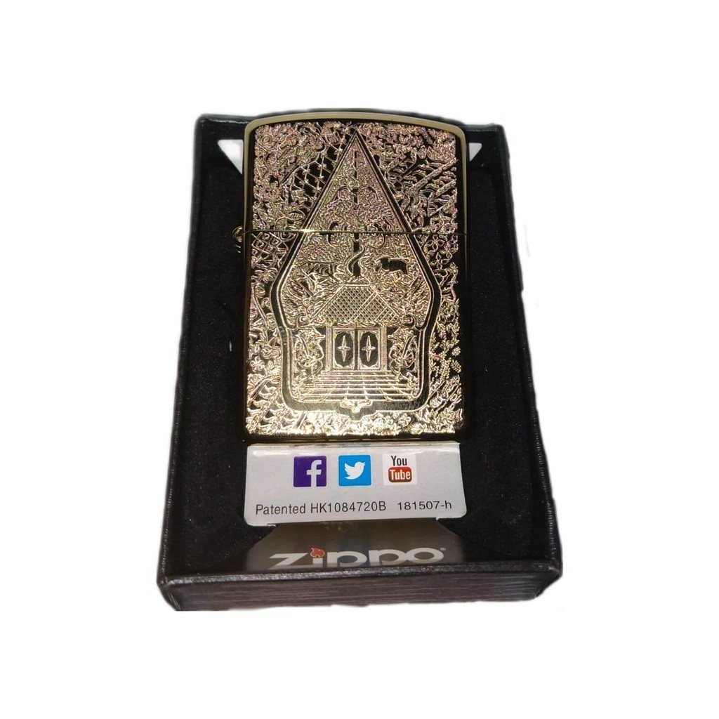 Korek Api Zippo Original Made In USA Gold Wayang/Mancis Unik Zippo Gold Wayang