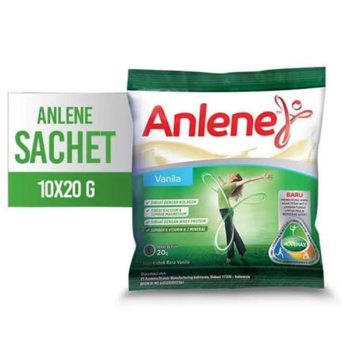 

Anlene Actifit Sachet 20gr*10pcs Vanila / Anlene Susu Bubuk Renteng Rasa Vanila