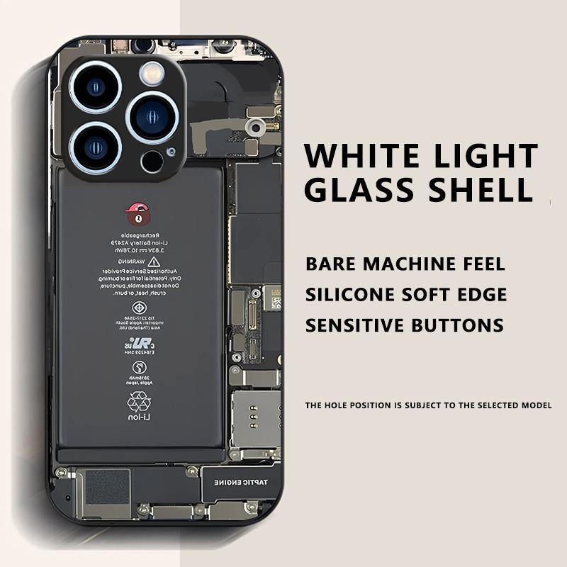 [Momoco IT]Papan sirkuit iPhone Case,Kaca cahaya tinggi, plastik hitam kekuatan tinggi yang melindun