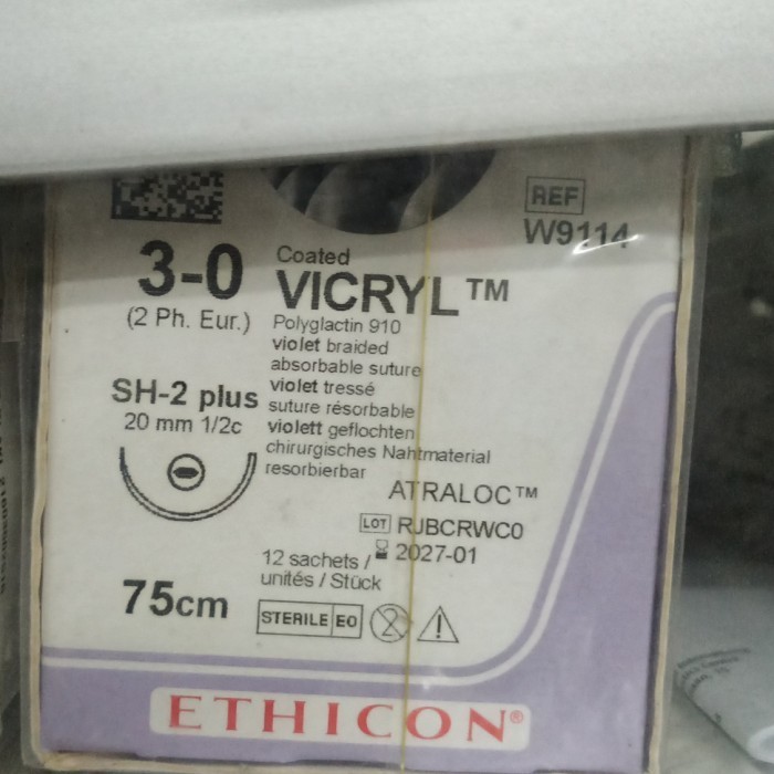 vicryl 3.0 W9114 per box isi 12 pcs