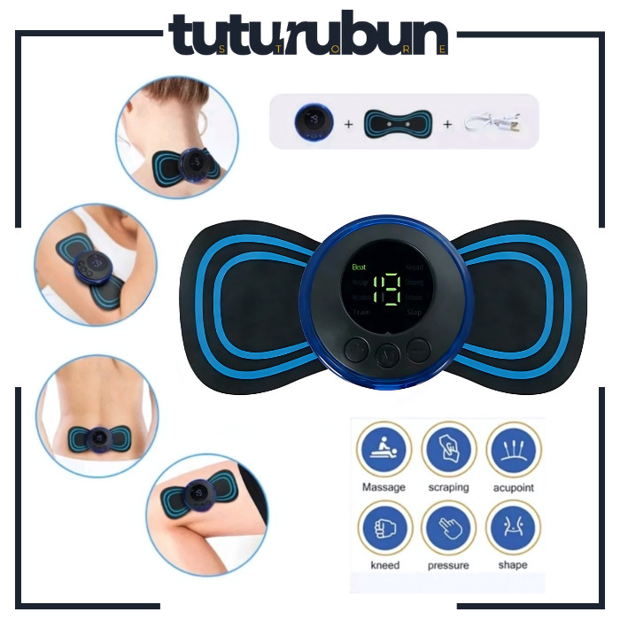 Alat Pijat Terapi Elektrik Leher Punggung Belakang Pinggang Kaki Mini Pad Listrik Refleksi Getar