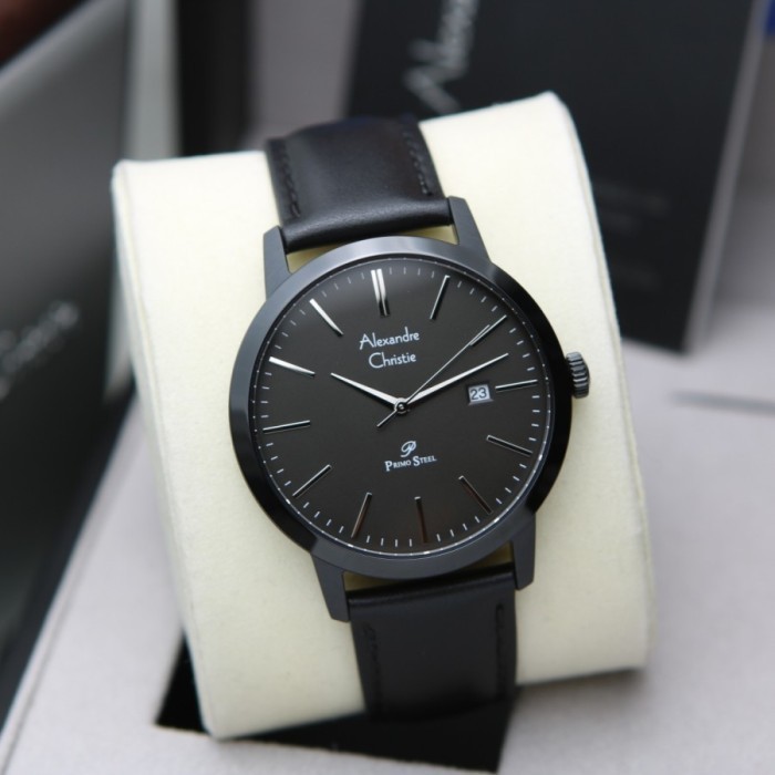JAM TANGAN PRIA ORIGINAL ALEXANDRE CHRISTIE AC-1007 ( FULL BLACK )