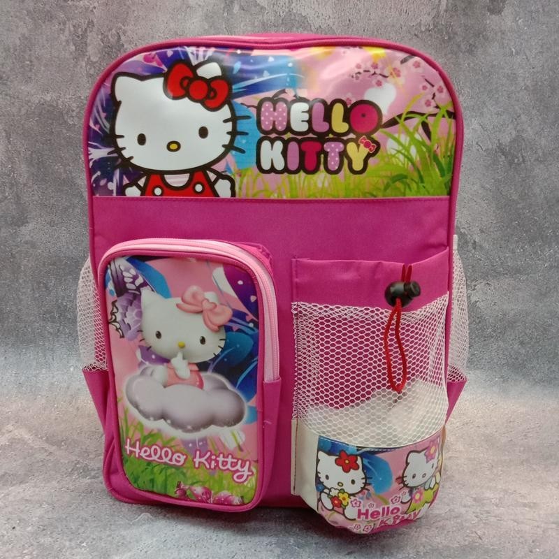 TAS RANSEL BESAR SEKOLAH ANAK PEREMPUAN PAUD TK SD BAHAN HALUS BAGUS ADA TEMPAT MINUM MURAH BISA COD