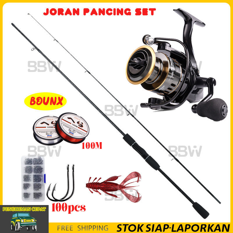 Pancing Set 1.6M/1.8M/2.1M/2.4M Joran Pancing Set Dengan Bahan Serat Karbon Joran Pancing Carbon Pan